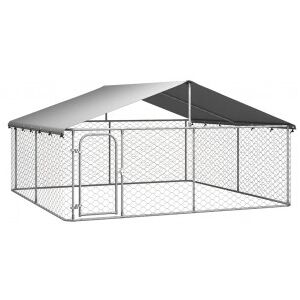 vidaXL Perrera De Exterior Con Tejado 300x300x150 Cm