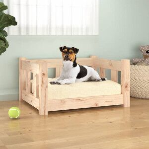 vidaXL Cama Para Perros Madera Maciza De Pino 55.5x45.5x28 Cm