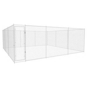 vidaXL Perrera De Exterior De Acero Galvanizado 570x570x185 Cm