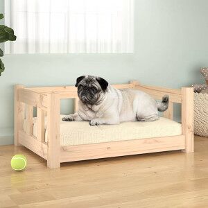 vidaXL Cama Para Perros Madera Maciza De Pino 65.5x50.5x28 Cm