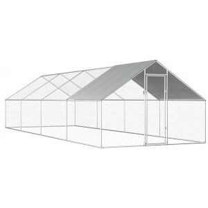 vidaXL Jaula Gallinero De Exterior De Acero Galvanizado 2.75x8x1.92 M