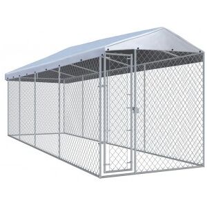 vidaXL Perrera De Exterior Con Tejado 760x190x225 Cm