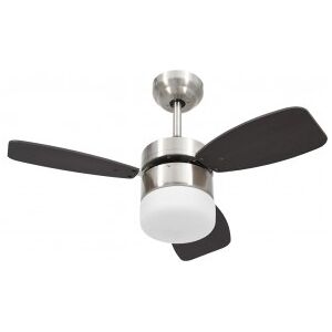 Ventilador De Techo Con Luz Con Mando Marrón Oscuro 76 Cm