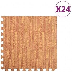 vidaXL Alfombrillas De Goma Eva Vetas De Madera 24 Uds 8.64 ㎡