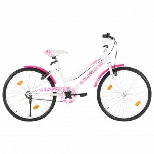 vidaXL Bicicleta Para Niños 24 Pulgadas Rosa Y Blanco