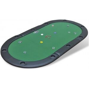 vidaXL Tablero De Póker Plegable Para 10 Jugadores Verde