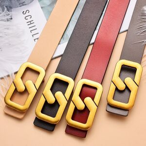AliExpress Cinturón de cuero genuino para mujer, cinturón de diseñador de lujo, hebilla de Metal, pretina