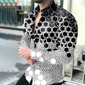 AliExpress Camisetas informales de manga larga con estampado Digital para hombre, camisa a la moda con cuello