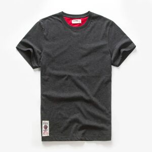 AliExpress Camiseta de algodón de Color sólido para hombre, camisa básica informal con cuello redondo, Tops