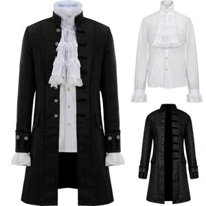 AliExpress Gabardina Steampunk para hombre, camisa Vintage, abrigo del príncipe, chaqueta Medieval