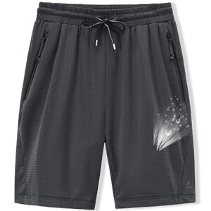 AliExpress Pantalones cortos flojos de licra para hombre, pantalón con malla elástica de nailon en color gris y