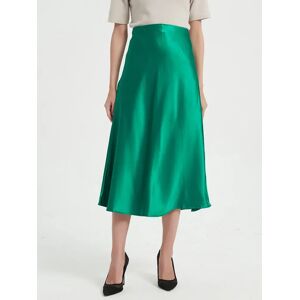 AliExpress Toppies 2021 mujeres de satén de seda falda de cintura alta de Vintage Inglaterra Simple Falda Mujer