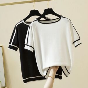 AliExpress Camisetas de punto fino para Mujer, Tops de manga corta para Mujer, ropa para Mujer, camiseta a