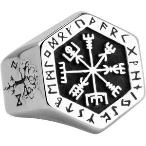 AliExpress Vegvisir-anillos de acero inoxidable para hombre, sortija de índice de runas vikingas, mitología