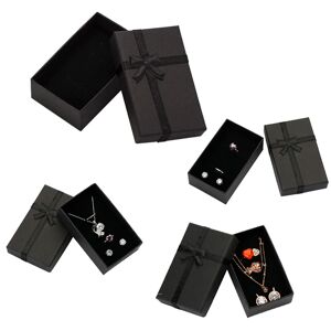 AliExpress Caja de joyería negra de 8x5cm, caja de regalo para anillo, caja de joyería de papel, embalaje para