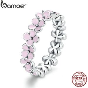 AliExpress Bamoer-Anillo llamativo de plata de ley 925 para mujer, joyería con zirconio cúbico SCR681,