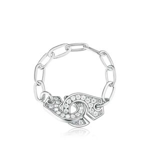 AliExpress Anillo de Plata de Ley 925 para mujer y hombre, anillo pequeño con cadena para esposas, joyería para