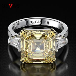 AliExpress Oeves-anillo de compromiso de plata de ley 100% con citrino moissanita, joyería fina con diamantes,
