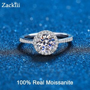 AliExpress Anillo de moissanita de 0,5-3CT para mujer, sortija de compromiso con Halo de diamante de