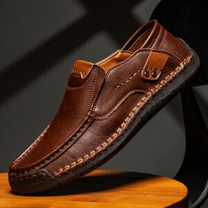AliExpress Zapatos informales hechos a mano para hombre, mocasines cómodos con cordones, transpirables, talla