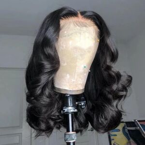 AliExpress Peluca de cabello humano ondulado de 13x6, postizo de encaje Frontal 13x4, pelo brasileño Remy 4x4,