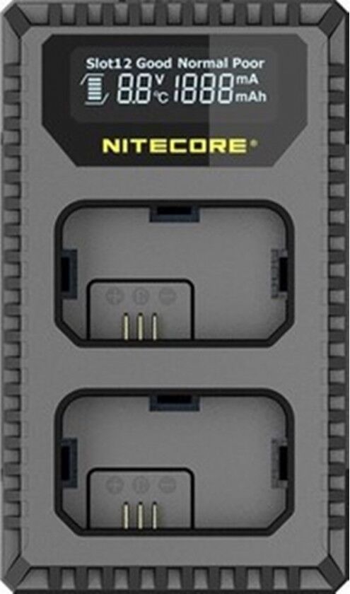 Nitecore Usn1 Cargador Sony Np-fw50 Dual (2 Baterias 1 Usb)