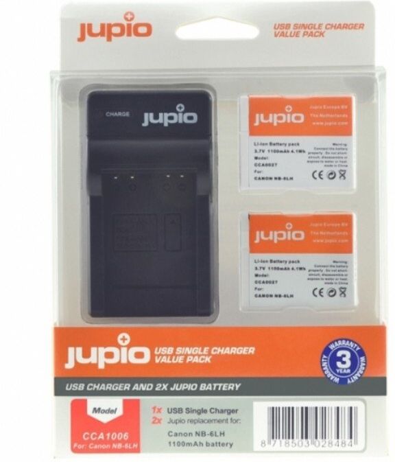 Jupio 2 Baterias Nb-6lh Canon + Cargador Usb (ca1006) Jupio 2 Baterias Nb-6lh Canon + Cargador Usb (ca1006)