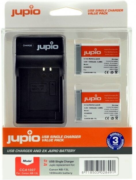 Jupio 2 Baterias Nb-13l Canon + Cargador Usb Kit (ca1007) Jupio 2 Baterias Nb-13l Canon + Cargador Usb Kit (ca1007)