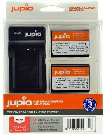 Jupio 2 Baterias Lp-e10 Canon + Cargador Usb (cca1008) Jupio 2 Baterias Lp-e10 Canon + Cargador Usb (cca1008)