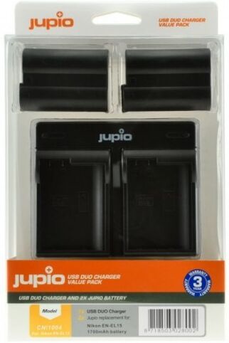 Jupio Kit Cargador Dual Usb + 2 Baterias En-el15 1700mah (cni10049) Jupio Kit Cargador Dual Usb + 2 Baterias En-el15 1700mah (cni10049)
