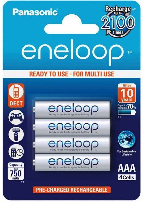 Panasonic Eneloop Blister 4 Pilas Recargables Aaa/750ma. Panasonic Eneloop Blister 4 Pilas Recargables Aaa/750ma.