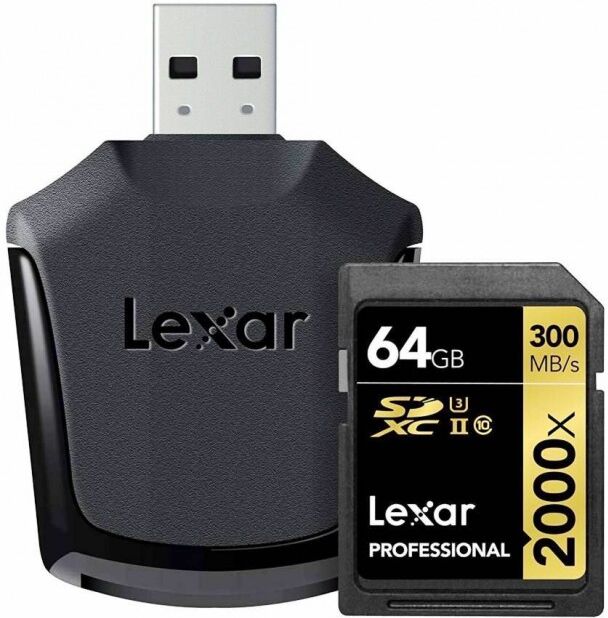 Lexar Sdxc 64 Gb 300m/s + Lector Usb 3.0 Lexar Sdxc 64 Gb 300m/s + Lector Usb 3.0