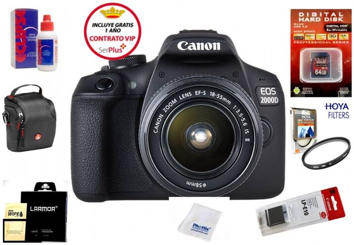 Canon Eos 2000d + 18-55 Is Ii Pack Basico Canon Eos 2000d + 18-55 Is Ii Pack Basico