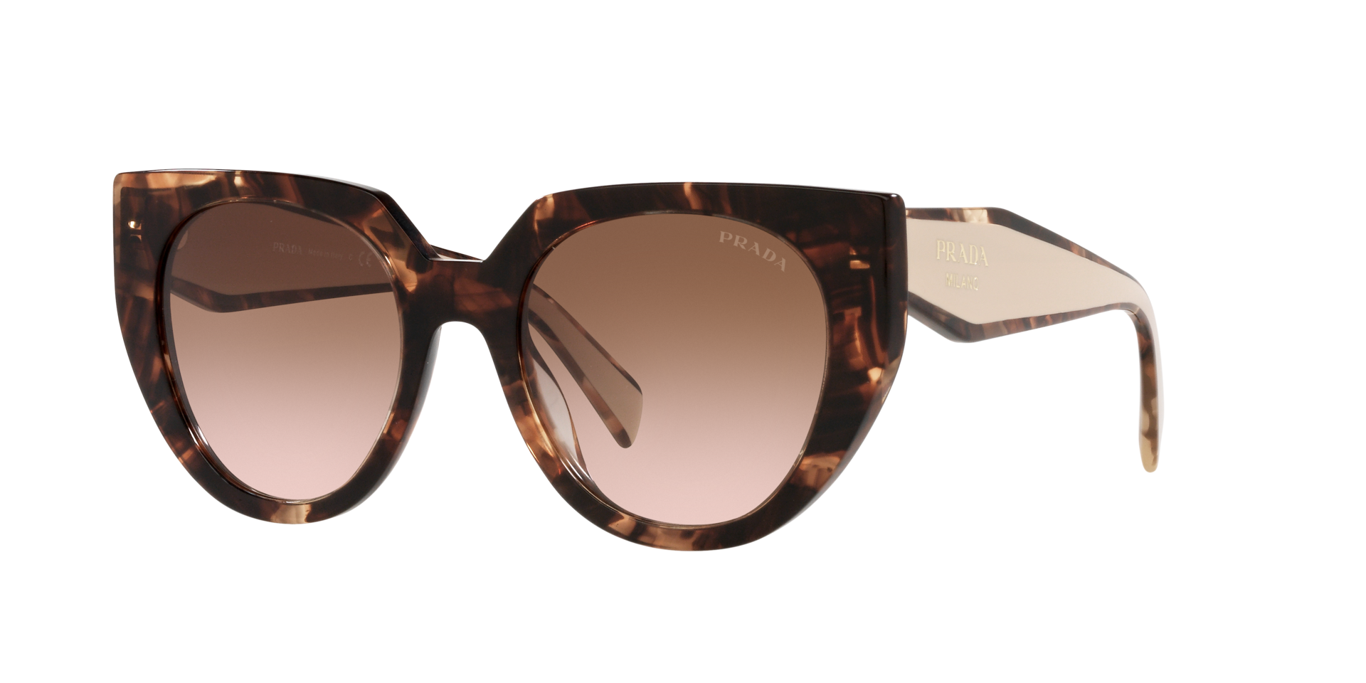 Prada-14ws/s 01r0a6 Caramel Tortoise/powder(brown Gradient 52*20 Gafas De Sol Havana