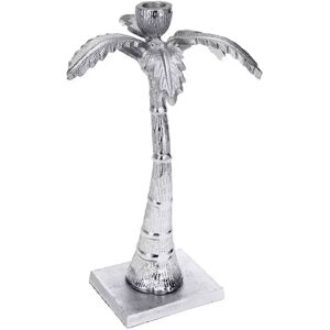 RegalosMiguel Candelabro Plata Palmera Banan de Aluminio 26 cm