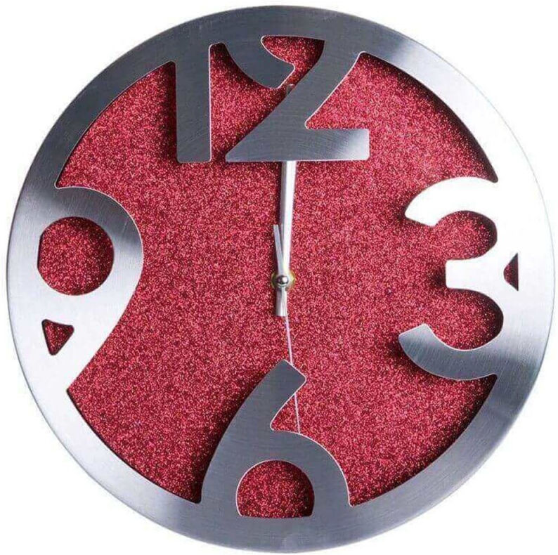 RegalosMiguel Reloj de Pared Shiny Rojo Grande 30 cm