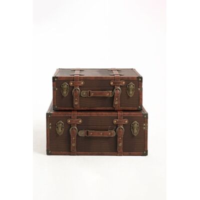 RegalosMiguel Juego de 2 Maletas Almacenaje Decorativas Madera Histo RegalosMiguel Juego de 2 Maletas Almacenaje Decorativas Madera Histo