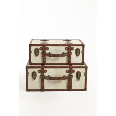 RegalosMiguel Juego de 2 Maletas Almacenaje Decorativas Madera Safra RegalosMiguel Juego de 2 Maletas Almacenaje Decorativas Madera Safra