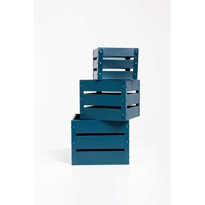 RegalosMiguel Set 3 Cajas Metálicas Torix - Azul Petróleo RegalosMiguel Set 3 Cajas Metálicas Torix - Azul Petróleo