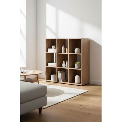 RegalosMiguel Estantería Oren 9 Compartimentos - Madera Natural RegalosMiguel Estantería Oren 9 Compartimentos - Madera Natural