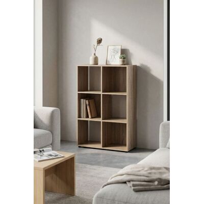 RegalosMiguel Estantería Luar 6 Compartimentos - Madera Natural RegalosMiguel Estantería Luar 6 Compartimentos - Madera Natural