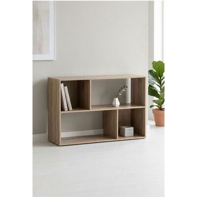 RegalosMiguel Estantería Vigo Rectangular 4 Compartimentos - Madera Natural RegalosMiguel Estantería Vigo Rectangular 4 Compartimentos - Madera Natural