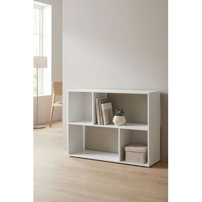 RegalosMiguel Estantería Vigo Rectangular 4 Compartimentos - Blanco RegalosMiguel Estantería Vigo Rectangular 4 Compartimentos - Blanco
