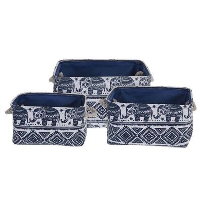 RegalosMiguel Set 3 Cestas Saski Tela Azules RegalosMiguel Set 3 Cestas Saski Tela Azules