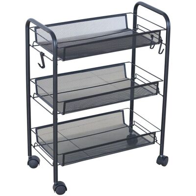 RegalosMiguel Carrito Verdulero 3 Estantes Kitchen - Negro RegalosMiguel Carrito Verdulero 3 Estantes Kitchen - Negro