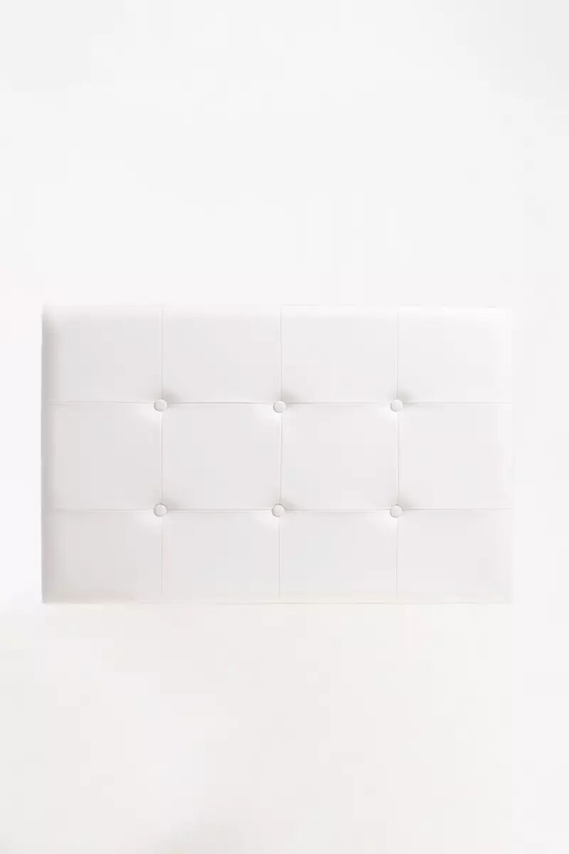 RegalosMiguel Cabecero Buttons Polipiel para camas de 105 y 90 cm - Blanco