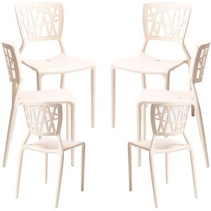 Sillas de jardín apilables beige Miguel - Pack 6 Sillas de jardín apilables beige Miguel - Pack 6