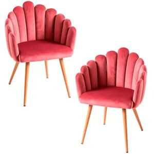 RegalosMiguel Pack 2 Sillones Main Terciopelo - Rosa