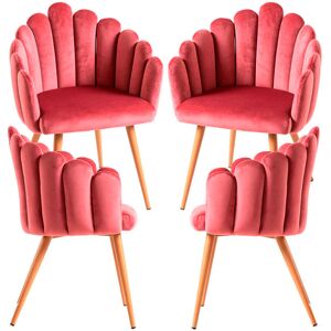 RegalosMiguel Pack 4 Sillones Main Terciopelo - Rosa