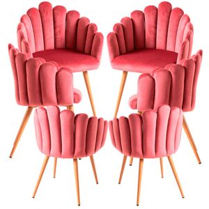 RegalosMiguel Pack 6 Sillones Main Terciopelo - Rosa